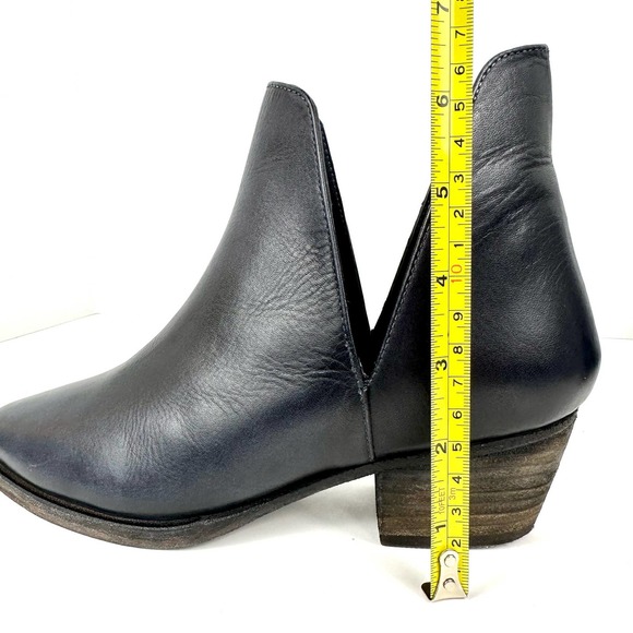 Free People Charm Double V Leather Ankle Booties Ink Dark Blue Size 36.5 - Picture 11 of 13